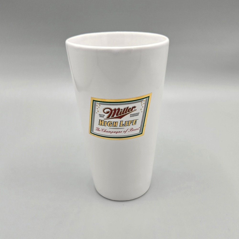 Miller High Life Domex Ceramic Pilsner Glass White Made in Germany 6"‎ Cup